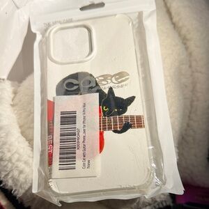 White Cat Guitar Phone Case